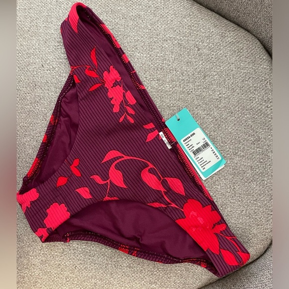 SEAFOLLY- Florence Ribbed
Floral Hipster Bikini Bottom in Boysenberry Sz. 8- NWT - Picture 3 of 5